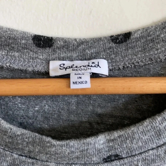 Splendid Gray knit polka dot oversized t-shirt - Picture 6 of 6